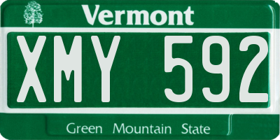 VT license plate XMY592
