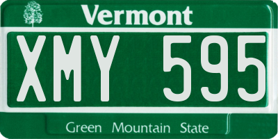 VT license plate XMY595