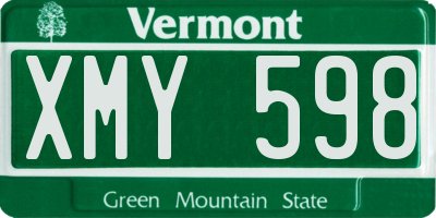 VT license plate XMY598
