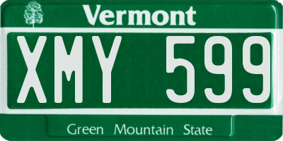 VT license plate XMY599