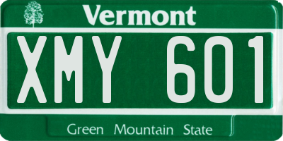 VT license plate XMY601
