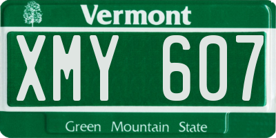 VT license plate XMY607