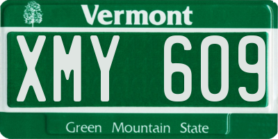 VT license plate XMY609