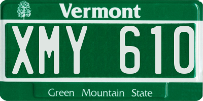 VT license plate XMY610