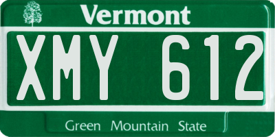 VT license plate XMY612