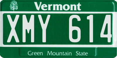 VT license plate XMY614