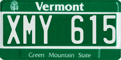 VT license plate XMY615