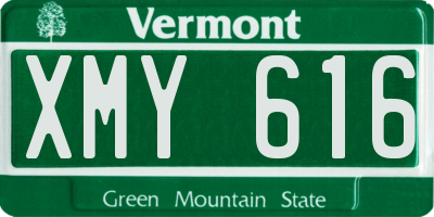 VT license plate XMY616