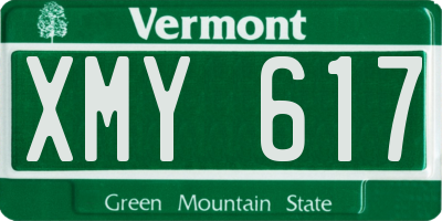 VT license plate XMY617