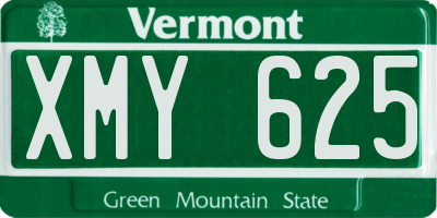 VT license plate XMY625