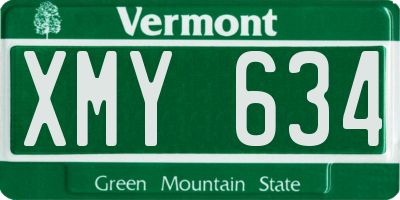 VT license plate XMY634
