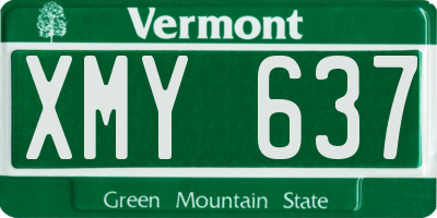 VT license plate XMY637