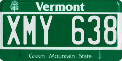 VT license plate XMY638