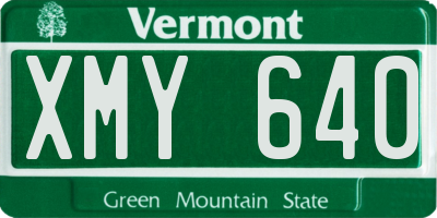VT license plate XMY640