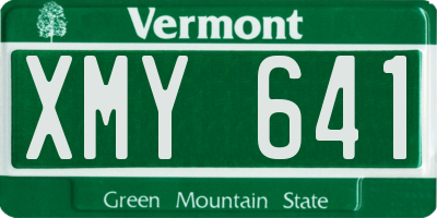 VT license plate XMY641