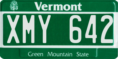 VT license plate XMY642
