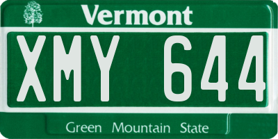 VT license plate XMY644