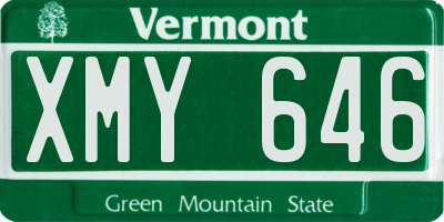 VT license plate XMY646