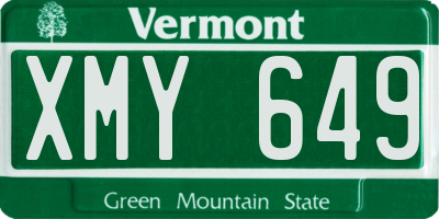 VT license plate XMY649