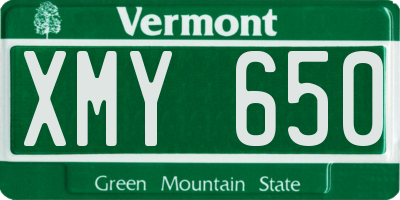 VT license plate XMY650