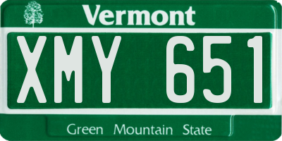 VT license plate XMY651