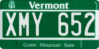 VT license plate XMY652