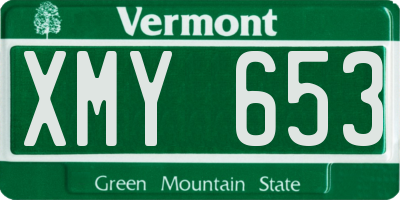 VT license plate XMY653