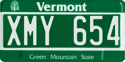 VT license plate XMY654