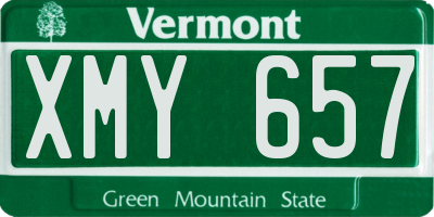 VT license plate XMY657