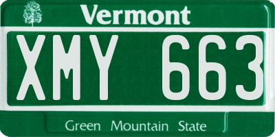 VT license plate XMY663