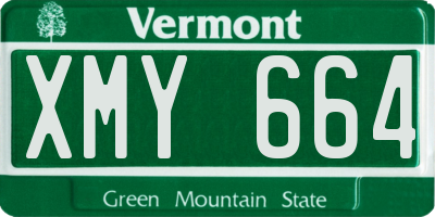 VT license plate XMY664