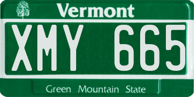 VT license plate XMY665