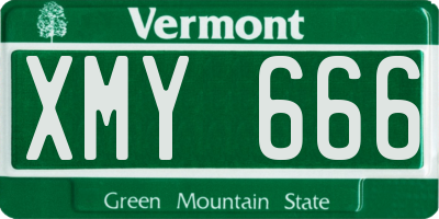VT license plate XMY666