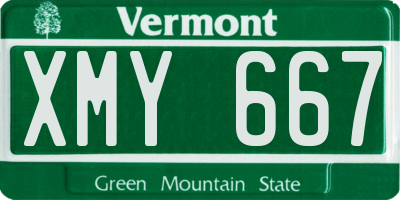 VT license plate XMY667
