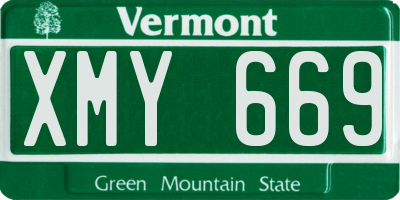 VT license plate XMY669