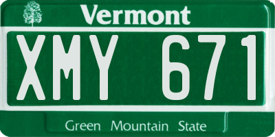 VT license plate XMY671