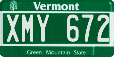VT license plate XMY672