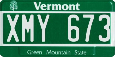 VT license plate XMY673