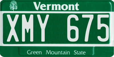 VT license plate XMY675