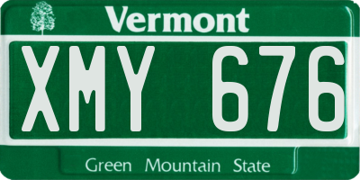 VT license plate XMY676