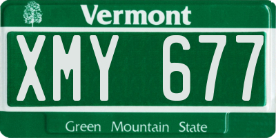 VT license plate XMY677