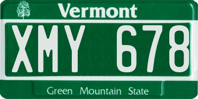 VT license plate XMY678