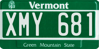 VT license plate XMY681