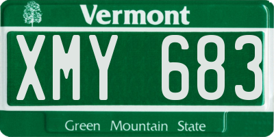 VT license plate XMY683