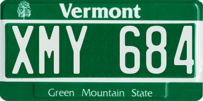 VT license plate XMY684