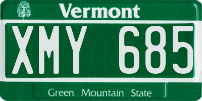 VT license plate XMY685