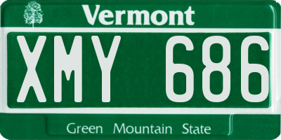 VT license plate XMY686