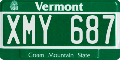 VT license plate XMY687