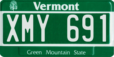 VT license plate XMY691