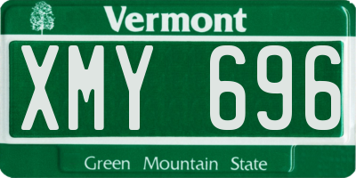 VT license plate XMY696